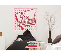 Sticker Pop Art You Are Beautiful - Nombreuses tailles et couleurs disponibles