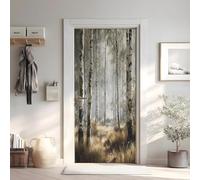 Sticker Porte 3D 63x205 cm - Balcon fleuri Autocollant Porte Auto-Adhésif Amovible et Imperméable, Décoration Murale Grand arbre naturel DIY Sticker Pour Salon, Chambre, Cuisine, Salle de Bain