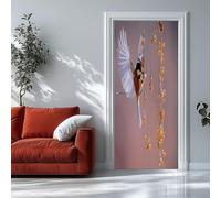 Sticker Porte 3D 73x205 cm - Pic-vert Autocollant Porte Auto-Adhésif Amovible et Imperméable, Décoration Murale Rose DIY Sticker Pour Salon, Chambre, Cuisine, Salle de Bain GT735