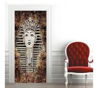 Sticker Porte 3D 77x200 cm - Pharaon Autocollant Porte Auto-Adhésif Amovible et Imperméable, Décoration Murale Rétro DIY sticker pour Salon, Chambre, Cuisine, Salle de Bain