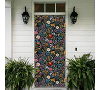 Sticker Porte 3D 90x200 cm - Art Autocollant Porte Auto-Adhésif Amovible et Imperméable, Décoration Murale Fleurs Fleur Imprimée DIY sticker pour Salon, Chambre, Cuisine, Salle de Bain