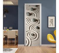 Sticker Porte 3D Pierre De Sable Zen Mer Autocollant Poster De Porte Auto-Adhésif Affiche De Porte Sticker Mural Chambre Salle De Bain Papier Peint Art Décor 90 X 200 Cm
