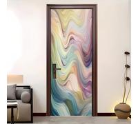 Sticker Porte 83x205 cm PVC Imperméable Moderne Abstrait Vortex DéGradé Poster de Porte 3D Stickers Muraux Autocollant Mural Amovible Rose Auto-adhésif Murale pour Porte Salon Chambre Decoration