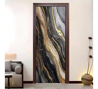 Sticker Porte Auto-adhésif 73x205 cm Texture De Luxe Moderne Décoration Stickers Muraux, DIY Autocollants Porte Amovible Blanc GrisâTre Pour Cuisine Chambre Salle de Bain Papier peint photo