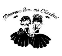 Sticker porte Bienvenue dans ma chambre