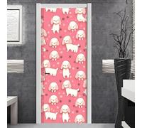 Sticker Porte Chambre Adulte Animaux Blancs Auto-Adhésif Autocollants De Décoration Pour Porte,Pvc Poster Mural,Stickers Muraux Imperméable Pour Salle De Bain