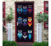 Sticker Porte Chambre Adulte Animaux Bleus Auto-Adhésif Autocollants De Décoration Pour Porte,Pvc Poster Mural,Stickers Muraux Imperméable Pour Salle De Bain