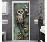 Sticker Porte Chambre Adulte Animaux Gris Auto-Adhésif Autocollants De Décoration Pour Porte,Pvc Poster Mural,Stickers Muraux Imperméable Pour Salle De Bain