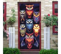 Sticker Porte Chambre Adulte Animaux Rouges Auto-Adhésif Autocollants De Décoration Pour Porte,Pvc Poster Mural,Stickers Muraux Imperméable Pour Salle De Bain