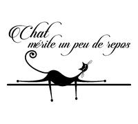 Sticker porte citation chat mérite un peu de repos