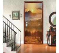 Sticker Porte Coucher de Soleil Nature Papier Peint Porte, Coucher de Soleil Nature Autocollant Poster Porte Auto-Adhésif, Chambre Salon Affiche Art Décor Mural 3D Stickers Porte 86 x 200 cm q1138