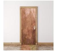 Sticker Porte Effet 3D - Autocollant De Porte Trompe L'Œil - 77X200Cm - Bronze Texturé Mural Papier Peint - Amovible Muraux Stickers -Chambre Salon Cuisine Poster Décoration