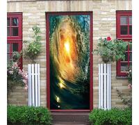Sticker Porte Effet 3D - Autocollant De Porte Trompe L'Œil - 77X200Cm - Vortex Coloré Des Profondeurs Marines Mural Papier Peint - Amovible Muraux Stickers -Chambre Salon Cuisine Poster Décoration