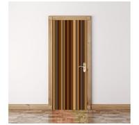 Sticker Porte Effet 3D - Autocollant De Porte Trompe L'Œil - 90X200Cm - Bois Rayé Marron Mural Papier Peint - Amovible Muraux Stickers -Chambre Salon Cuisine Poster Décoration