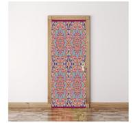 Sticker Porte Effet 3D - Autocollant De Porte Trompe L'Œil - 90X200Cm - Style Ethnique Coloré Mural Papier Peint - Amovible Muraux Stickers -Chambre Salon Cuisine Poster Décoration