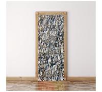 Sticker Porte Effet 3D - Autocollant De Porte Trompe L'Œil - 90X200Cm - Texture De Mur De Galets Mural Papier Peint - Amovible Muraux Stickers -Chambre Salon Cuisine Poster Décoration
