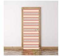 Sticker Porte Effet 3D - Autocollant De Porte Trompe L'Œil - 95X215Cm - Rayures Étoiles Beiges Mural Papier Peint - Amovible Muraux Stickers -Chambre Salon Cuisine Poster Décoration