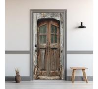 Sticker Porte En Bois, Autocollant Porte Conseil Rétro Rural, Papier Peint pour Salon Chambre Décor Maison, Stickers Muraux PVC Auto-Adhésif Amovible Imperméable 63x205cm