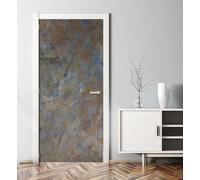 Sticker Porte Fer Rouillé Autocollant de Porte 3D Métal Vintage Papier Peint Trompe l'Oeil Stickers Poster Muraux de Décoration pour Mural Salon Chambre 70x200 cm a/3349