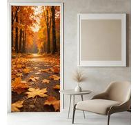 Sticker Porte Feuilles D'Érable D'automne Papier Peint, Paysage Naturel Autocollant Poster Auto-Adhésif, Chambre Salon Salle de Bain Affiche Art Décor Mural 3D Stickers Porte 90 x 210 cm w.5397