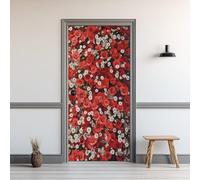 Sticker Porte Fleurs Sauvages, Autocollant de Porte Floral Marguerite, Papier Peint Auto-adhésif Amovible Chambre Salon Salle de Bain Décor 95 x 215 cm xsZWAz203