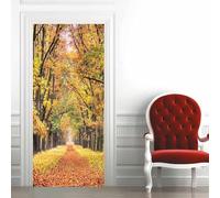 Sticker Porte Forêt Autocollant de Porte 3D Paysage D'automne Papier Peint Trompe l'Oeil Stickers Poster Muraux de Décoration pour Mural Salon Chambre 80x200 cm a/3567