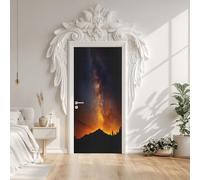 Sticker Porte Galaxie Ciel Étoilé Univers, Sticker Mural Porte Montagne Forêt 80x200 cm, pour Salon Chambre Décoration De La Maison Muraux Imperméable Stickers Amovibles