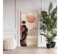 Sticker Porte Geisha, Papier Peint Japonais Kimono Traditionnel Orient, Autocollant Porte Auto-adhésif Amovibles, Pour Salon Chambre Décoration De La Maison 86x200cm