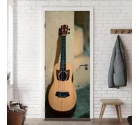 Sticker Porte Guitare Rock Papier Peint, Guitare Autocollant Poster Auto-Adhésif, Chambre Salon Salle de Bain Affiche Art Décor Mural 3D Stickers Porte 88 x 200 cm w.1748
