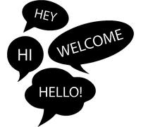 Sticker porte hi! hello! hey! welcome