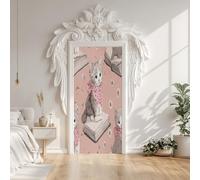 Sticker Porte Katze, Sticker Mural Porte 90 x 200 cm Enfants Animaux Mignon, pour Salon Chambre Décoration De La Maison Muraux Imperméable Stickers Amovibles