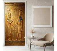 Sticker Porte L'egypte Ancienne Papier Peint, Thème Égyptien Autocollant Poster Auto-Adhésif, Chambre Salon Salle de Bain Affiche Art Décor Mural 3D Stickers Porte 90 x 200 cm w.6370