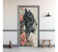 Sticker Porte Léopard, Sticker Mural Porte 63 x 205 cm Fleur Boho Mandala, pour Salon Chambre Décoration De La Maison Muraux Imperméable Stickers Amovibles xsZWAz20