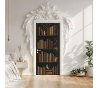 Sticker Porte Livres étagère Rétro, Papier Peint Trompe L'oeil, Autocollant Porte Auto-adhésif Amovibles, Pour Salon Chambre Décoration De La Maison 73 x 205 cm