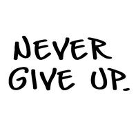 Sticker porte Never give up