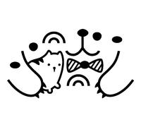 Sticker porte nounours avec un nœud papillon