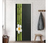 Sticker Porte Orchidées en Bambou Papier Peint, Fleurs de Bambou Autocollant Poster Auto-Adhésif, Chambre Salon Salle de Bain Affiche Art Décor Mural 3D Stickers Porte 88 x 200 cm w.1965