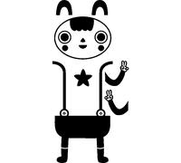 Sticker porte Petit bonhomme en salopette