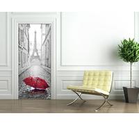 Sticker porte rue de Paris ... Tour Eiffel et parapluie 204 x 83 cm