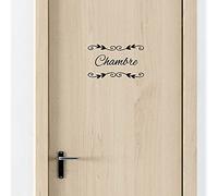 Sticker Porte - Sticker Mural - Chambre - Couleur Noir Brillant - Dimensions : 21 x 13 cm - Décoration pour Porte - Autocollant Porte