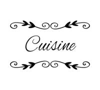 Sticker Porte - Sticker Mural - Cuisine - Couleur Noir Brillant - Dimensions : 21 x 13 cm - Décoration pour Porte - Autocollant Porte