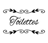 Sticker Porte - Sticker Mural - Toilettes - Couleur Noir Brillant - Dimensions : 21 x 13 cm - Décoration pour Porte - Autocollant Porte