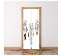 Sticker Porte Style De Décoration Attrape-Rêves Trompe L'Oeil Effet 3D Pour Décoration Autocollant De Porte 95X215Cm Chambre Salon Cuisine Salle De Bain Papier Peint Imperméable Amovible Muraux