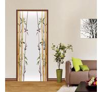 Sticker Porte Style Japonais Papier Peint Porte Bambou 3D Stickers de Porte Trompe l'Oeil Autocollant de Décoration pour Porte Mural Salon Chambre Poster Porte 90x200 cm a2236