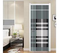 Sticker Porte Trompe l'oeil Effect 3D Grille Géométrique Autocollant Porte Carré Stickers Muraux Papier Peint pour Chambre Salon Salle de Bain Cuisine Décoration 100x200 cm M-O3927