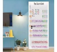 Sticker Porte Trompe l'oeil Effect 3D Lettres Autocollant de Porte Tableau Périodique Auto-adhésif Papier Muraux PVC étanche pour Salon Chambre 85x200 cm B-4902