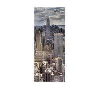 Sticker Porte Trompe l'oeil Effect 3D Poster Trompe l'oeil Porte Mural Intérieure pour Décoration Mur Salon Cuisine Chambre Salle de Bain Papier Peint 95x215 cm Ville de New York