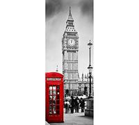 Sticker Porte Trompe l'oeil Effect 3D pour Décoration Mur Salon Cuisine Chambre Salle de Bain Papier Peint 77X200cm (Big Ben)