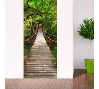 Sticker Porte Trompe l'oeil Effect 3D pour Décoration Mur Salon Cuisine Chambre Salle de Bain Papier Peint 77X200cm Suspension Pont