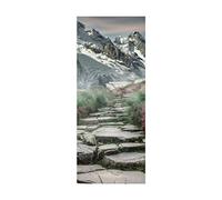 Sticker Porte Trompe l'oeil Effect 3D Sentier de haute montagne pour Décoration Mur Salon Cuisine Chambre Salle de Bain L83 x H204cm